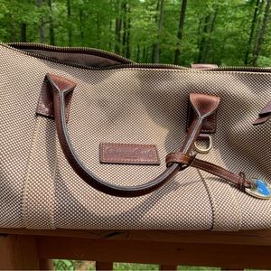 Dooney & Burke Large Cream Tweed Satchel